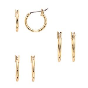 NWT Nine West Small Hoop Earrings Trio Set